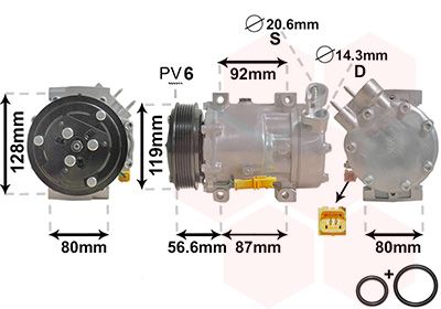 VAN WEZEL Kompressori, ilmastointilaite 0900K238